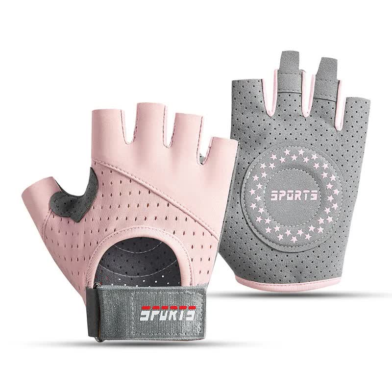 V888-ELOSUNG15862-216104-00 Pink/L Size Women's Non-Slip Breathable Sports Gloves - Lightweight and Shock-Resistant Fitness Gloves - Image 1