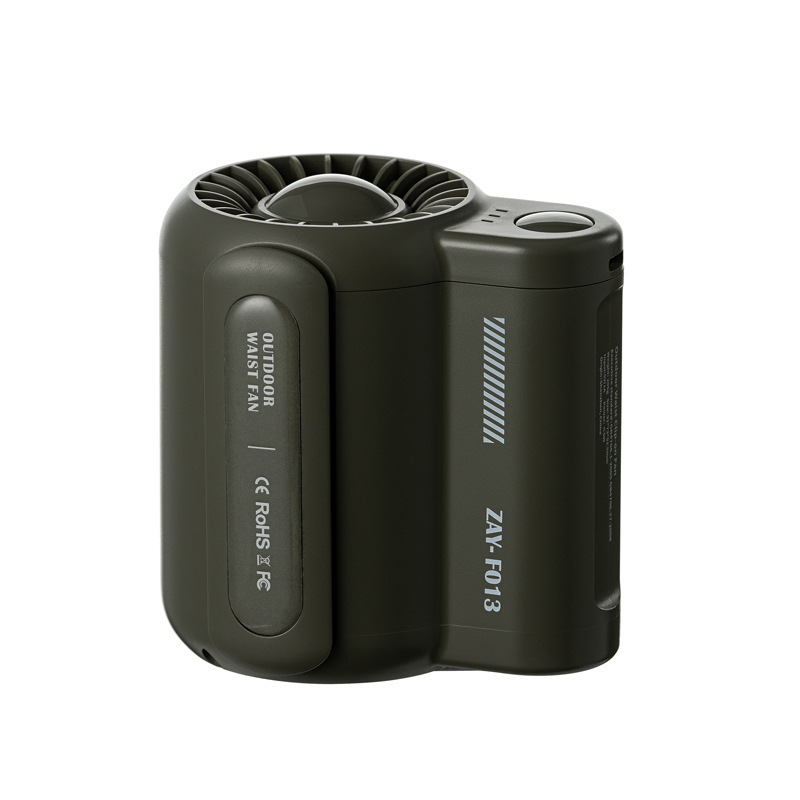 V888-ELOSUNG15952-216948-00 Green Outdoor Waist Fan - Portable Wearable Fan for Hands-Free Cooling - Image 1