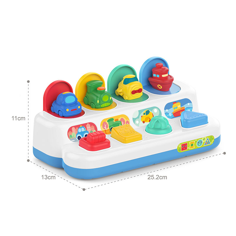 V888-ELOSUNG15960-216959-00 Transportation Shape Sorter Toy - Educational Toy for Toddlers 18 Months and Above - Interactive Colorful Button Press Toy - Image 1