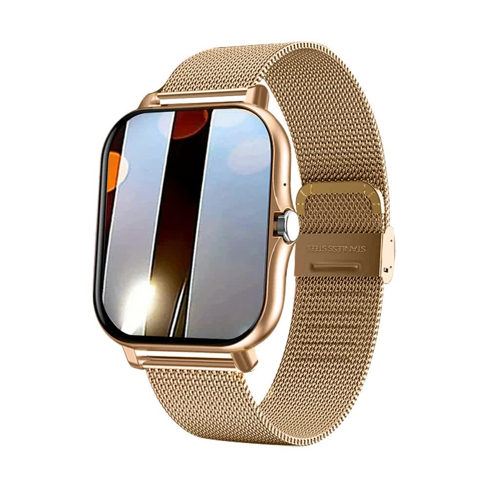 V888-ELOSUNG16123-215299-00 Gold Smart Fitness Watch with Large Display - 24 Sport Modes, Heart Rate Monitor & More - Image 1