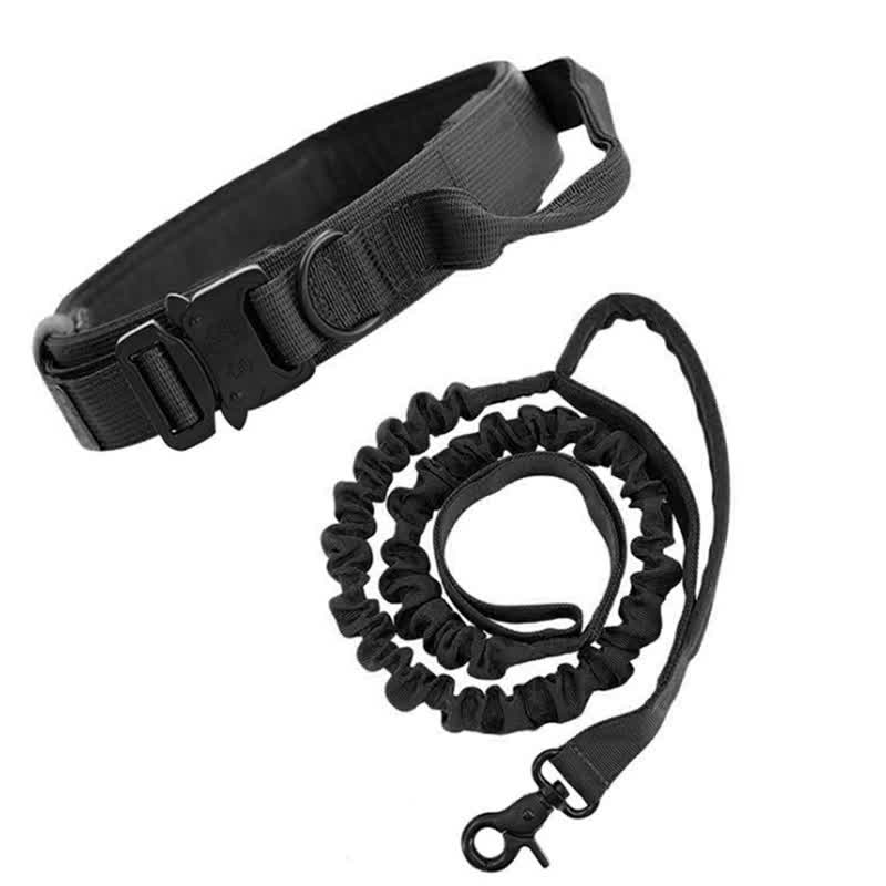 V888-ELOSUNG16188-215009-00 M Black Hands-Free Dog Leash with Adjustable Waist Belt - Shock Absorbing Bungee Lead - Image 1