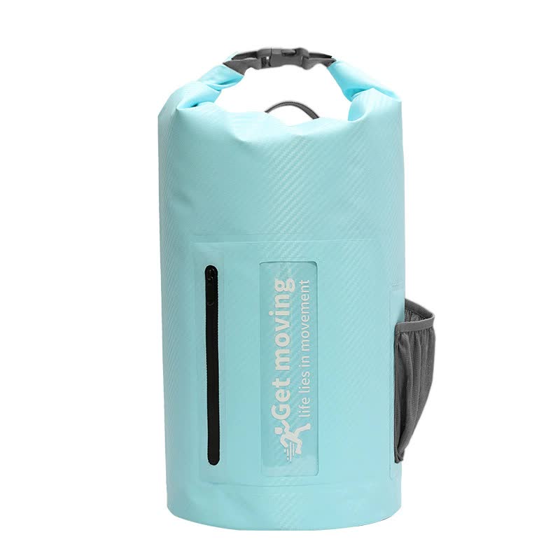 V888-ELOSUNG16320-215775-00 Blue 10L Multifunctional Waterproof Dry Bag Backpack - Roll-Top Outdoor Bag for Water Sports and Travel - Image 1