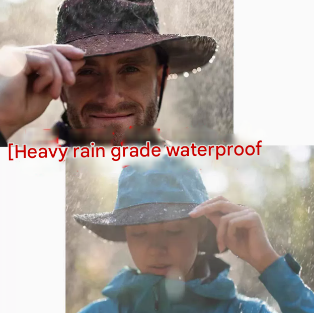 V888-ELOSUNG16455-216168-01 Grey Outdoor Waterproof Wide-Brim Rain Hat - Heavy-Duty Rain Protection - Image 1