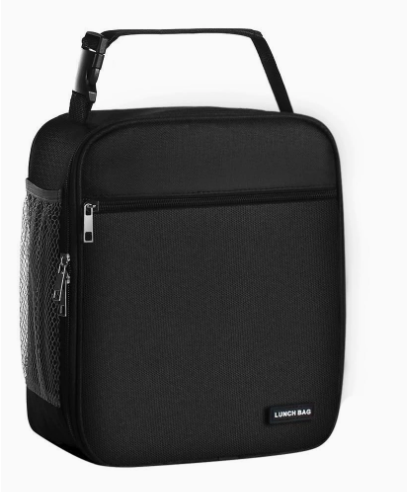 V888-ELOSUNG16522-216483-00 Black Set of 2 Handheld Insulated Lunch Bags for Food Storage - Image 1