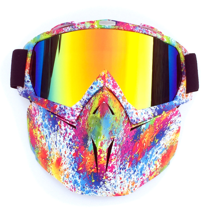 V888-ELOSUNG16577-216612-00 Small Flower Frame Faux Red Flake Full-Face Snow Goggles with Mirror Lens - Ultimate Protection and Comfort - Image 1