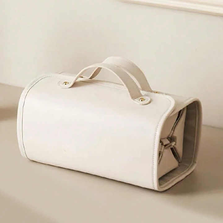 V888-ELOSUNG16645-216866-00 Beige Elegant Cosmetic Bag with Handle - Stylish and Compact for Travel and Storage - Image 1