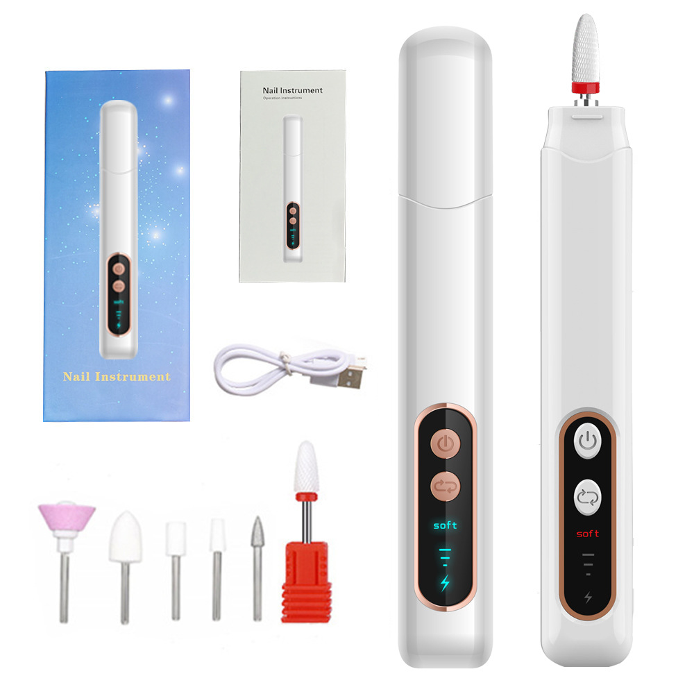 V888-ELOSUNG16674-222318-00 Electric Nail Drill Set - Portable Nail Polishing Tool with Multiple Attachments for Professional Use - Image 1