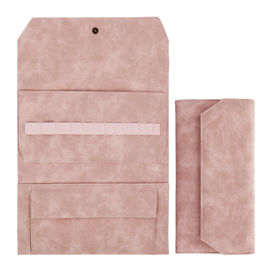 V888-ELOSUNG16682-222320-00 Pink Crochet Accessories Storage Pouch - Soft Leatherette Organizer for Hooks and Tools - Image 1
