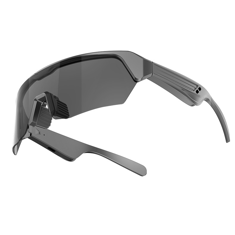 V888-ELOSUNG16704-222344-00 Black Smart Bluetooth Sports Glasses - Ergonomic Design with Soft Nose Bridge, HD Audio, UV Protection - Image 1