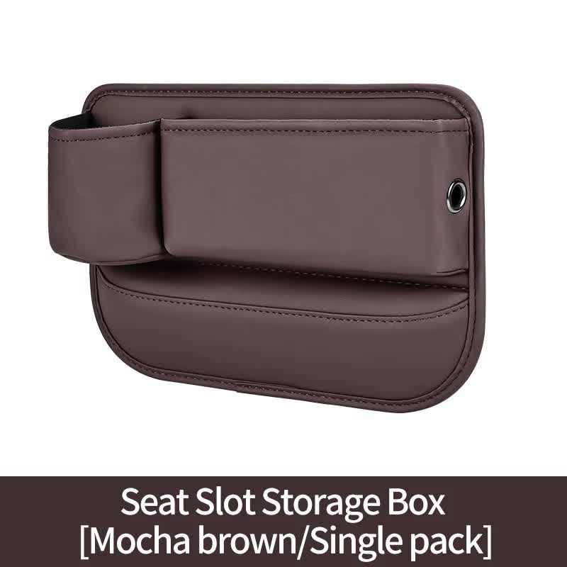 V888-ELOSUNG16709-222280-00 2 PCS Brown-right Car Seat Gap Storage Box - Practical Car Organizer, Gap Filler for Easy Access and Extra Storage - Image 1