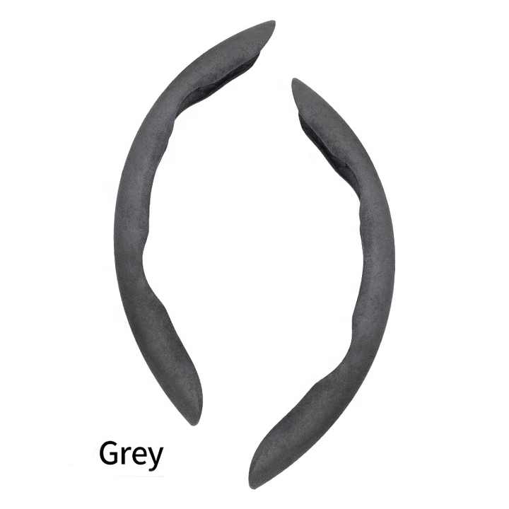 V888-ELOSUNG16715-222375-00 2 PCS Grey Steering Wheel Cover - Soft and Comfortable, Fits 38cm Diameter Steering Wheels - Image 1
