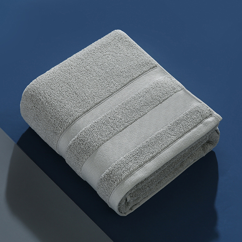 V888-ELOSUNG16759-223266-00 Grey Luxury 100% Cotton Bath Towel - 70x140cm Soft & Absorbent 380g Towel - Image 1