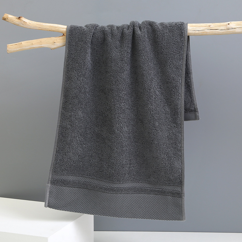 V888-ELOSUNG16766-223335-00 Grey Luxury 100% Cotton Face Towel Set - 3-Piece Thick & Absorbent Towels - Image 1