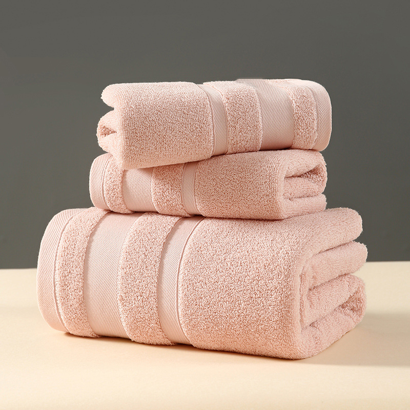 V888-ELOSUNG16792-223357-00 Pink Luxury 3-Piece 100% Cotton Towel Set - Bath, Hand & Face Towels - Image 1