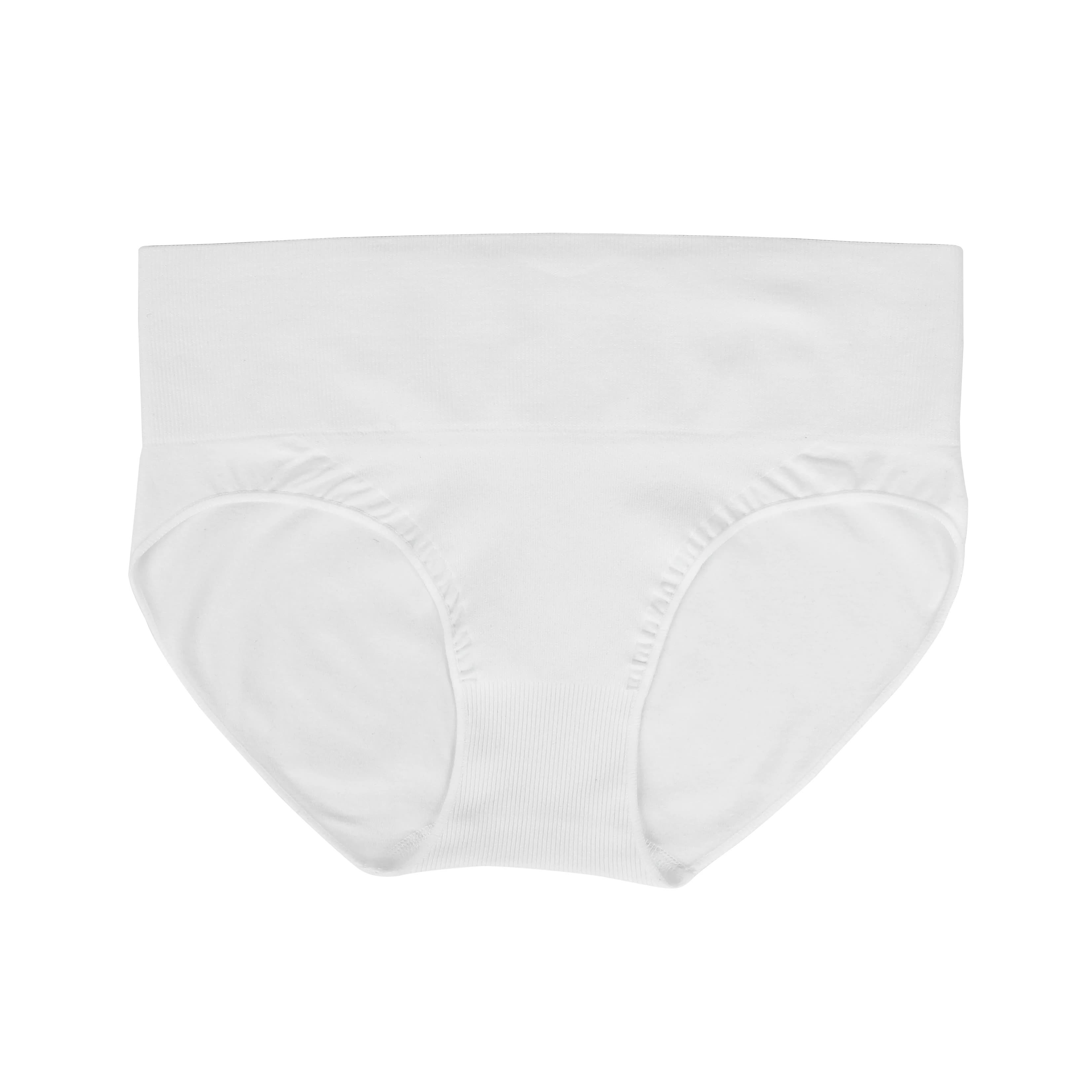 V888-ELOSUNG16940-224174-00 M White 3-Pack High-Waist Microfiber Shaping Briefs - Seamless Full-Coverage Tummy Control Panties - Image 1
