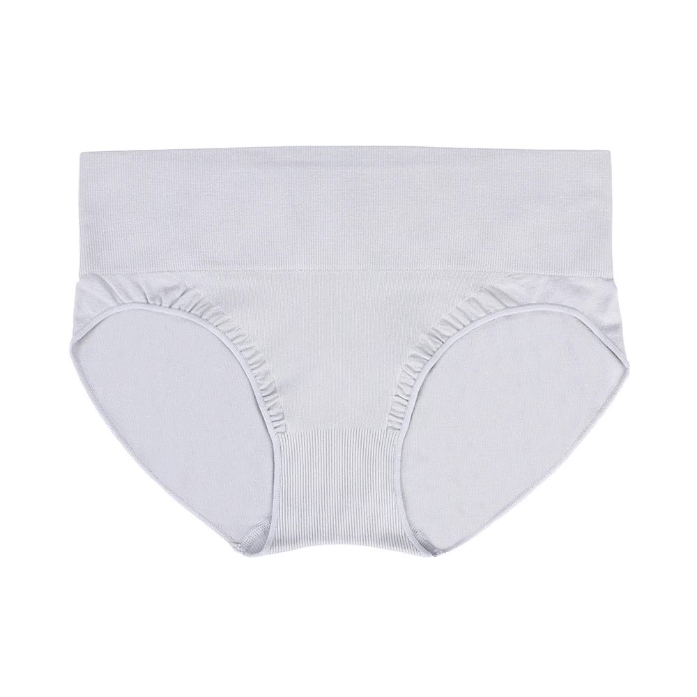 V888-ELOSUNG16953-224213-00 L Gray 3-Pack High-Waist Microfiber Shaping Briefs - Seamless Full-Coverage Tummy Control Panties - Image 1