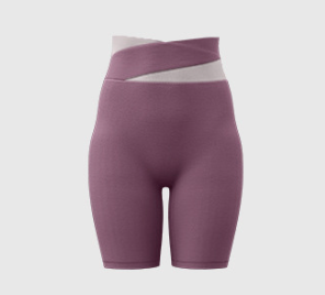 V888-ELOSUNG16973-224901-00 M Purple Color-Block High-Waist Yoga Shorts - Seamless Scrunch Butt Anti-Chafing Workout Shorts - Image 1