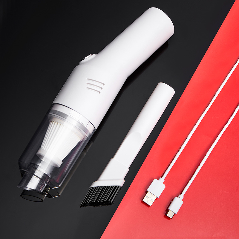 V888-ELOSUNG17183-215330-00 White Wireless Portable Vacuum Cleaner - Handheld Mini Car Vacuum for Wet & Dry Use, Pet Hair Remover, Lightweight Home Cleaner - Image 1