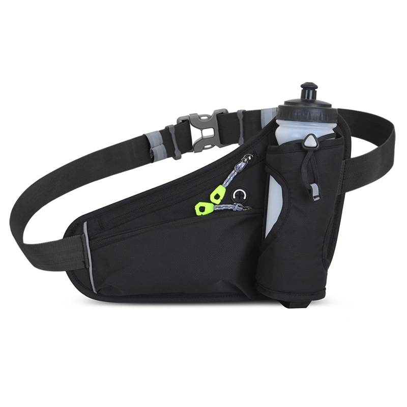 V888-ELOSUNG17234-214973-00 Black Hydration Running Waist Pack – Waterproof Lightweight Sports Belt with Bottle Holder(Water bottles are filming props, not included) - Image 1