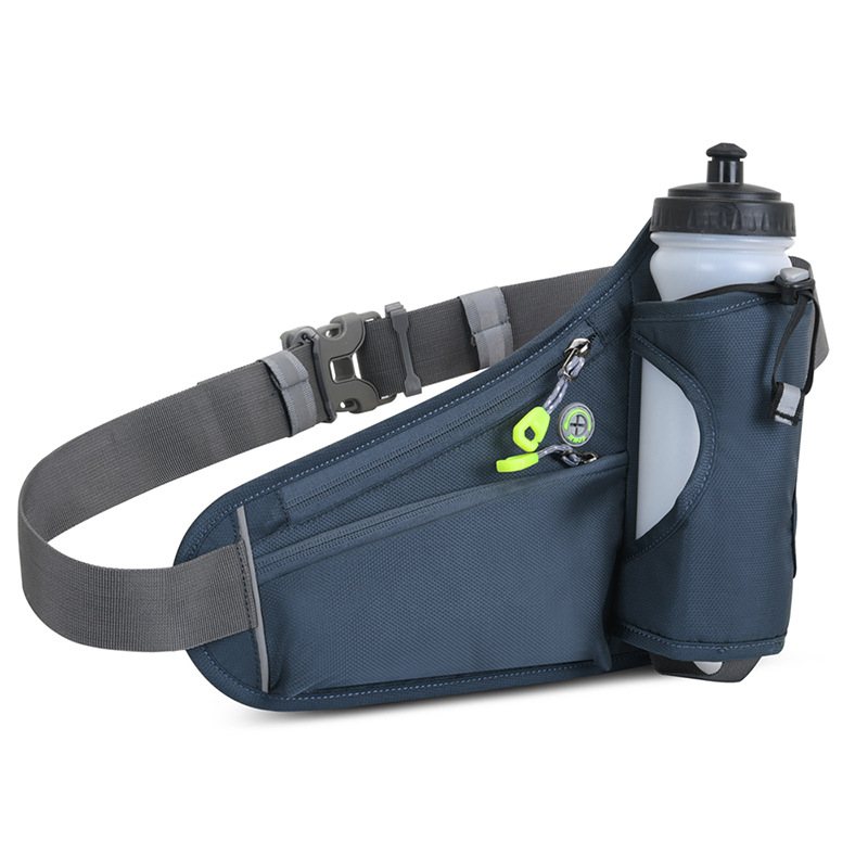 V888-ELOSUNG17237-215172-00 Dark Grey Hydration Running Waist Pack - Waterproof Lightweight Sports Belt with Bottle Holder(Water bottles are filming props, not included) - Image 1