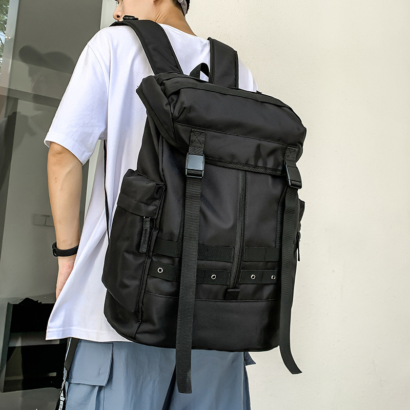 V888-ELOSUNG17256-215081-00 Black Trendy Street Style Backpack - Large Capacity for Hiking, Students & Everyday Use - Image 1