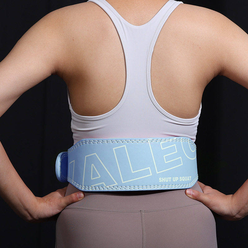 V888-ELOSUNG17271-215227-00 Size L Blue Professional Weightlifting Belt with Sponge Padding for Deep Squat and Deadlift - Men and Women Fitness Support - Image 1