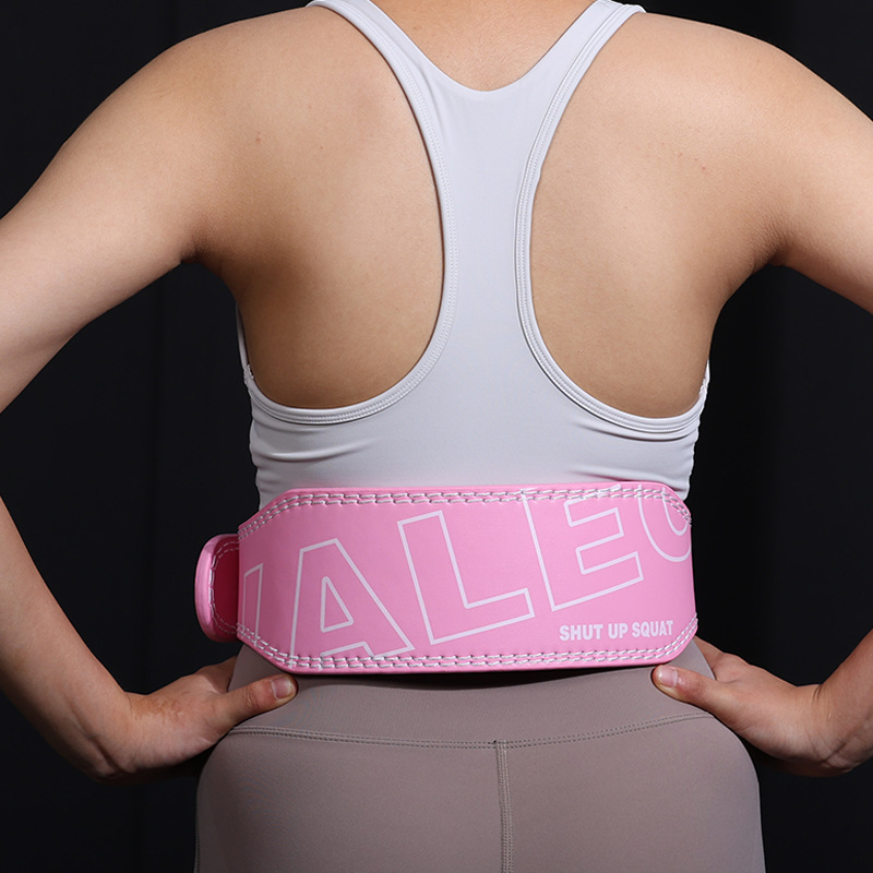 V888-ELOSUNG17272-215173-00 Size M Pink Professional Weightlifting Belt with Sponge Padding for Deep Squat and Deadlift - Men and Women Fitness Support - Image 1