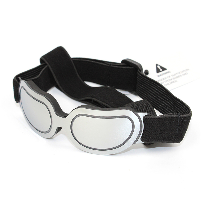 V888-ELOSUNG17325-215645-00 Silver Lenses Pet Sunglasses for Dogs and Cats - UV Protection, Adjustable Strap, Anti-Wind and Anti-Fog Pet Goggles - Image 1