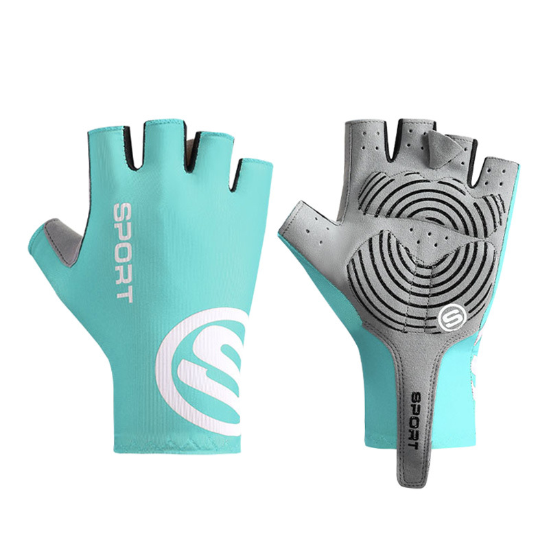 V888-ELOSUNG17386-216183-00 Size M Blue Breathable Half-Finger Cycling Gloves - Anti-Slip, Shockproof, and Durable for Men & Women - Image 1