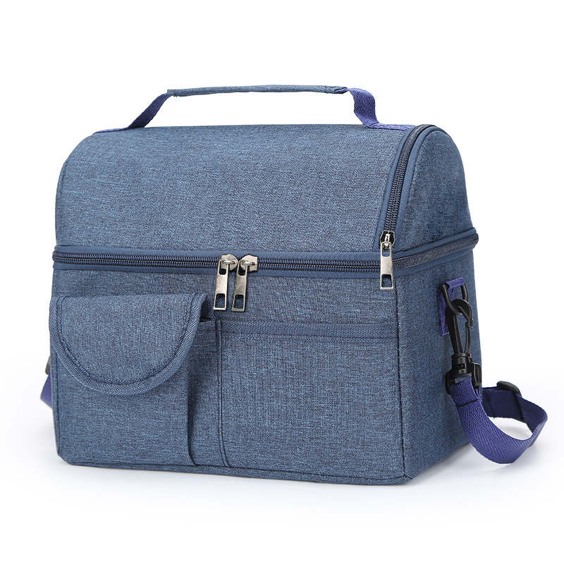 V888-ELOSUNG17502-216683-00 Dark Blue Large Insulated Breast Milk Storage Bag, Dual Layer with Aluminum Foil Lining, Waterproof Oxford Fabric, Portable Handheld Food Container - Image 1
