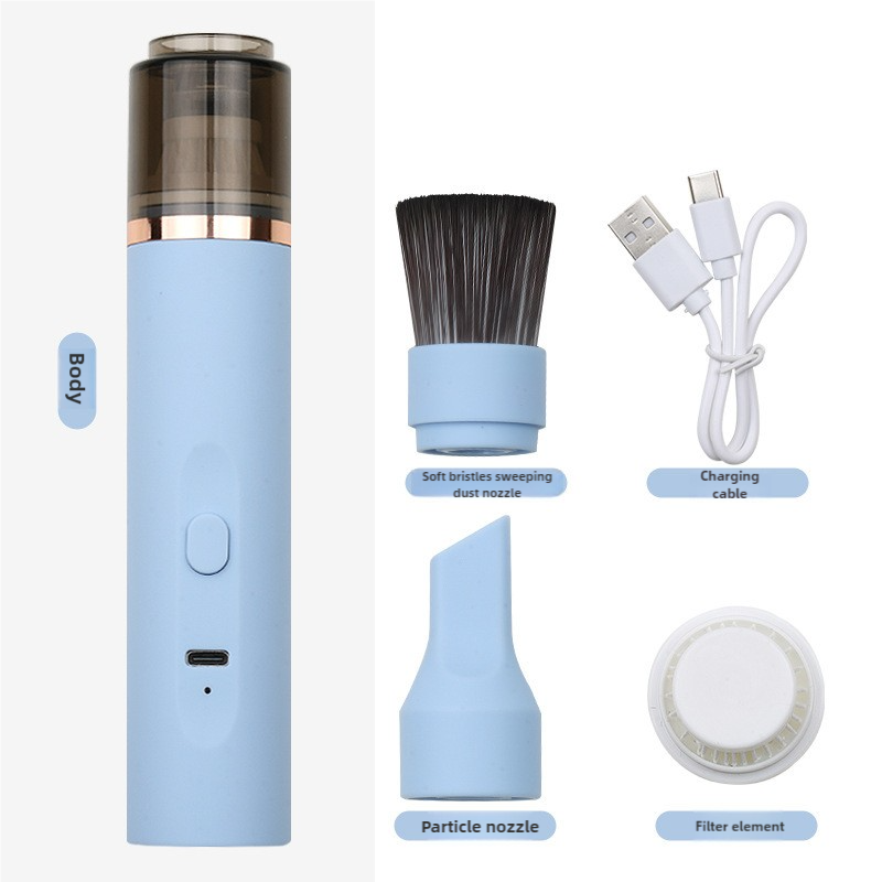 V888-ELOSUNG17634-216962-00 Blue Mini Portable Wireless Dust Vacuum Cleaner, Powerful and Long-Lasting Handheld Vacuum for Makeup Tables, Powder, and Dust - Image 1