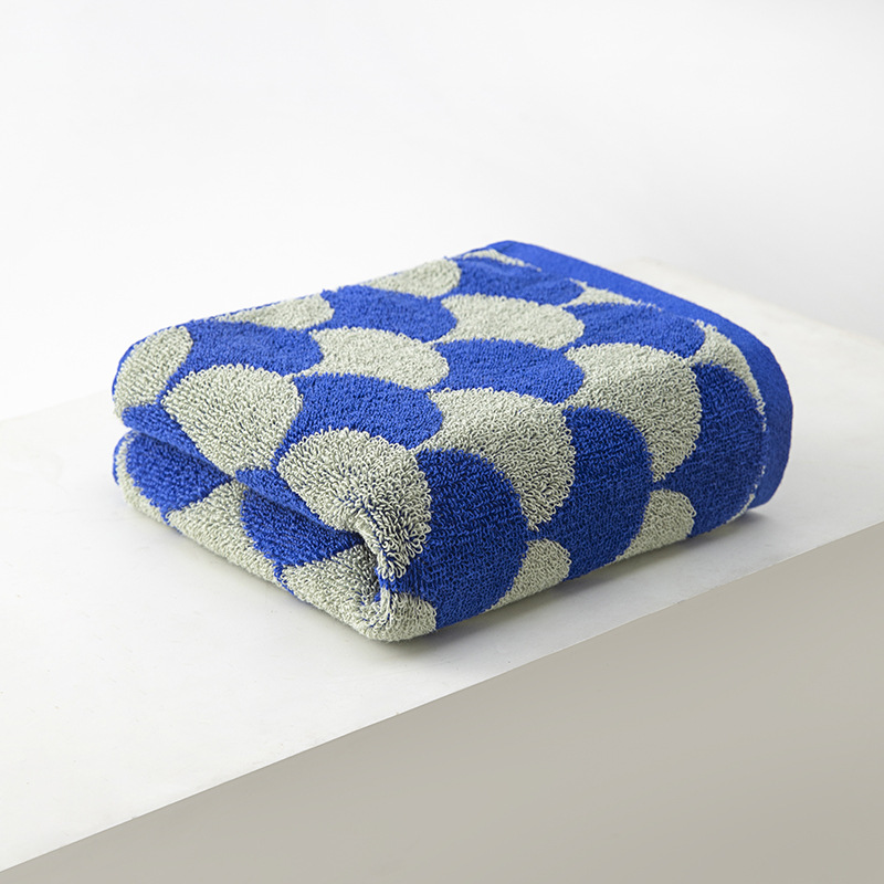 V888-ELOSUNG17811-224206-00 Blue Thickened and Enlarged Cotton Hand Towels - 3 Pack (34x74cm) - Soft and Absorbent Bath Towels for Adults - Image 1