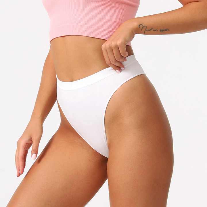 V888-ELOSUNG17903-224920-00 Size S Comfortable High-Waisted Women's Cotton Thong Underwear – 6-Pack in Classic Colors - Image 1