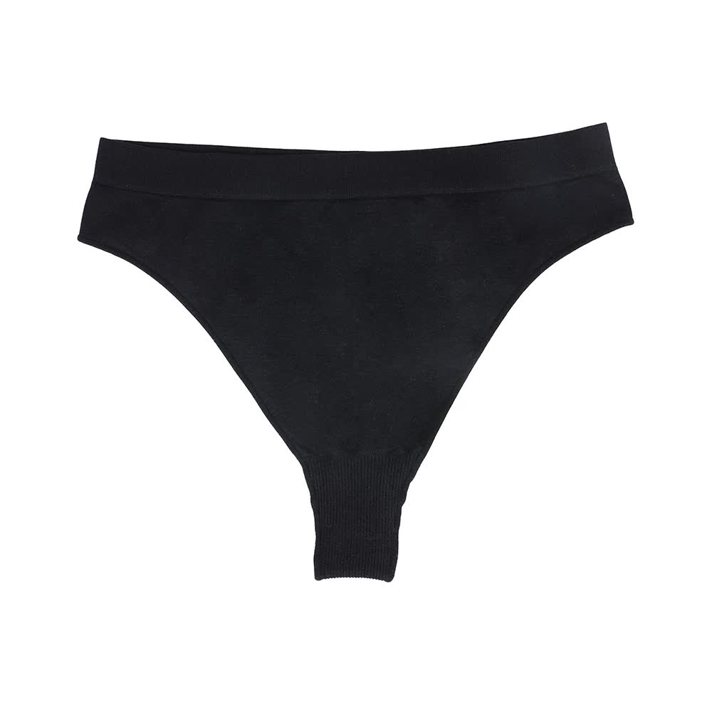V888-ELOSUNG17910-224546-00 Size M Black Comfortable High-Waisted Thong Underwear - 3-Pack for Everyday Comfort - Image 1