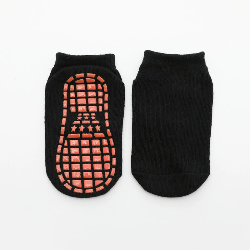 V888-ELOSUNG18121-202503251959-00 Black 6-Pairs Adult Non-Slip Trampoline Socks - Colorful Anti-Skid Floor Socks with PVC Grip Dots, 35-42EU - Image 1