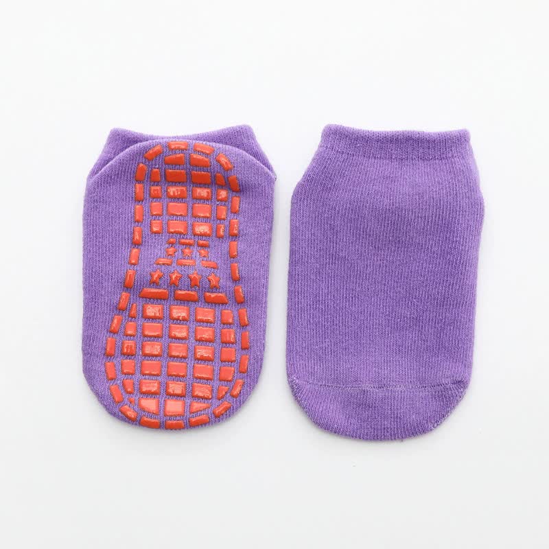 V888-ELOSUNG18127-202503251907-00 Light Purple 6-Pairs Adult Non-Slip Trampoline Socks - Colorful Anti-Skid Floor Socks with PVC Grip Dots, 35-42EU - Image 1