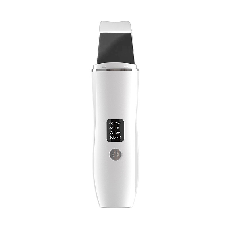 V888-ELOSUNG18129-202503251912-00 White Ultrasonic Skin Scrubber - Deep Pore Cleansing Facial Exfoliator with USB Type-C Charging - Image 1