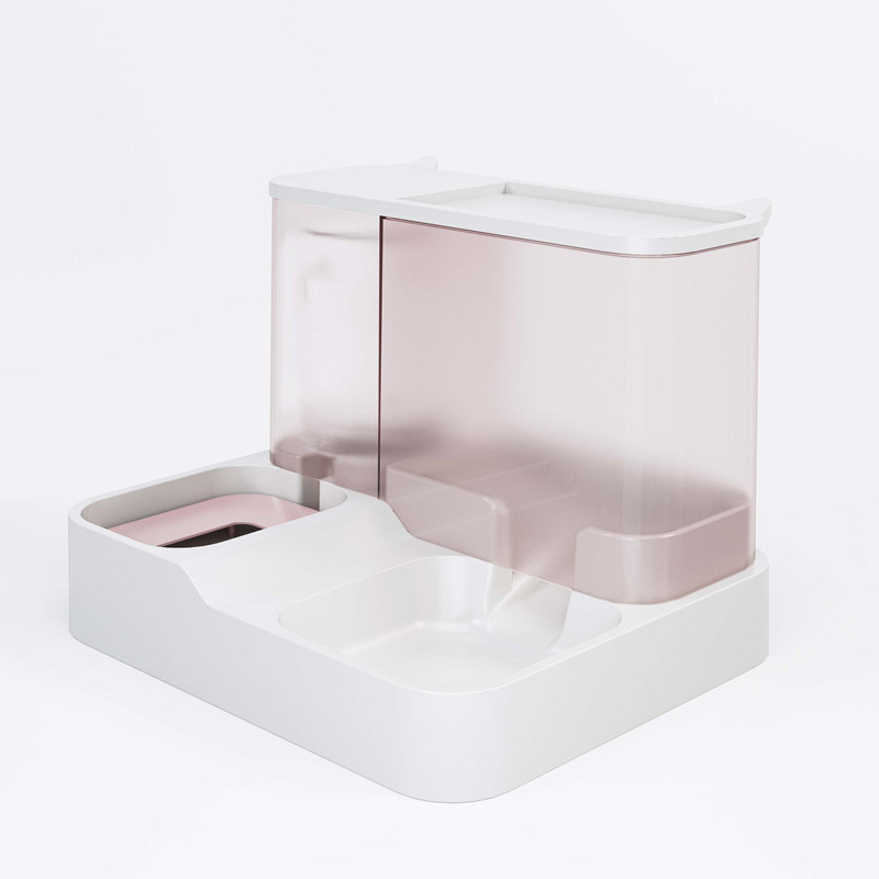 V888-ELOSUNG18155-202504211131-00 Pink Pet Feeder 3L Automatic Cat Feeder and Water Dispenser - Hassle-Free Hydration and Feeding - Image 1