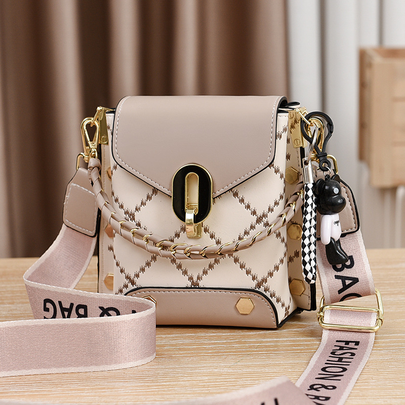 V888-ELOSUNG18227-202505131807-00 khaki Stylish Korean Minimalist Crossbody Bag - Elegant Small Square Shoulder Bag with Phone Pocket - Image 1