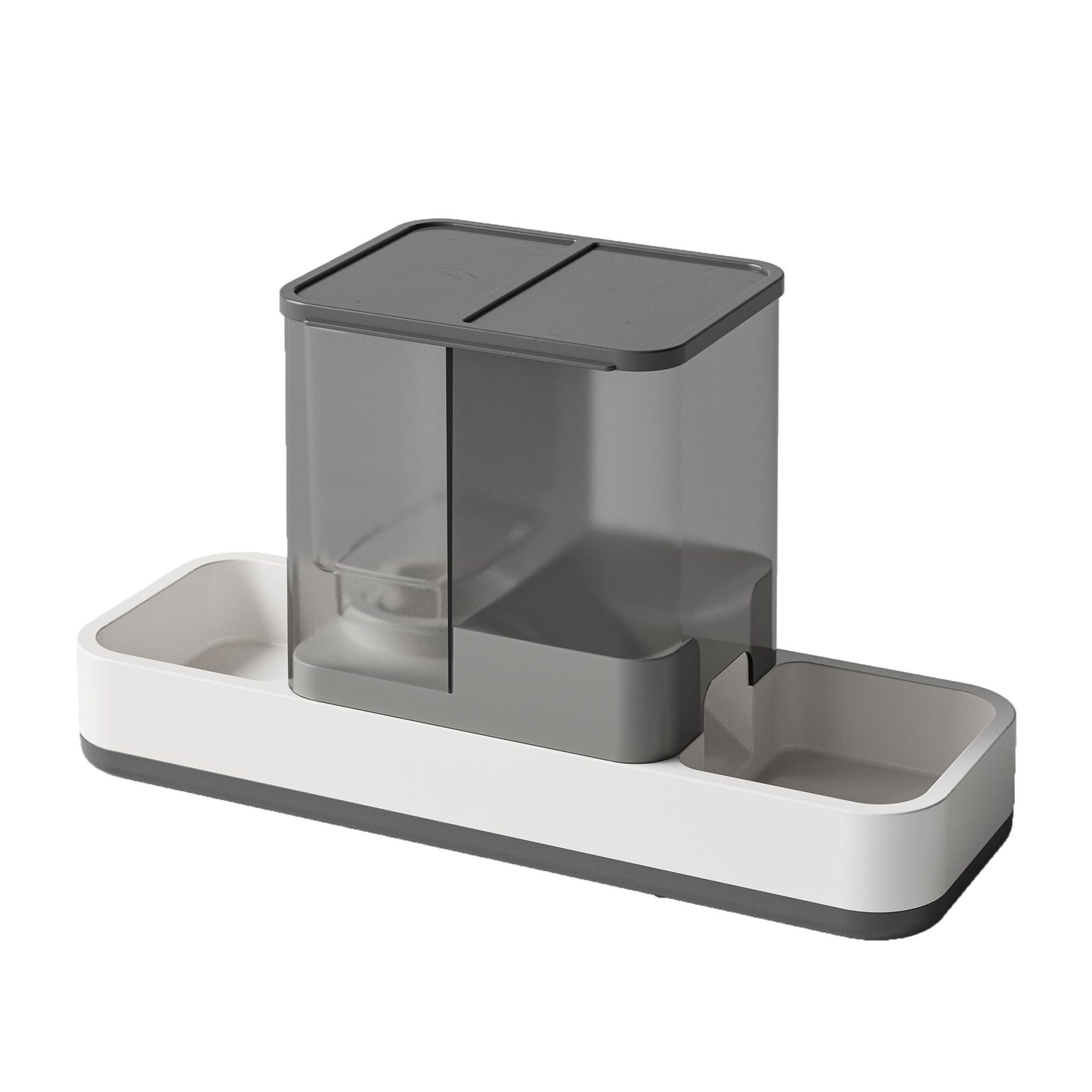 V888-ELOSUNG18234-202505132005-00 Grey 2-in-1 Automatic Pet Water and Food Dispenser - Gravity Feeder for Cats and Dogs - Image 1