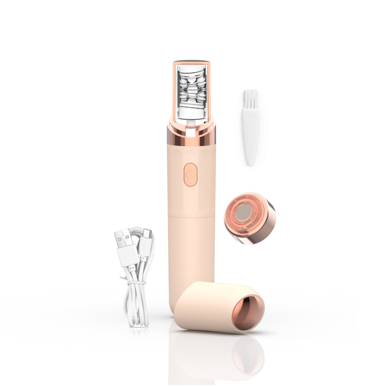 V888-ELOSUNG18300-202506101141-00 Pink 2-in-1 Mini Electric Shaver and Hair Removal Device for Women - Image 1