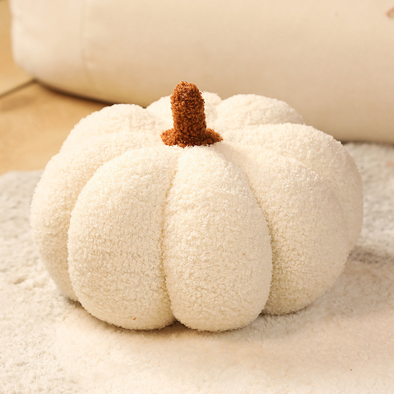 V888-ELOSUNG19071-225782-00 White 2-PCS 30cm Creative Plush Pumpkin Pillow for Sofa, Window Seat & Living Room Decoration - Image 1