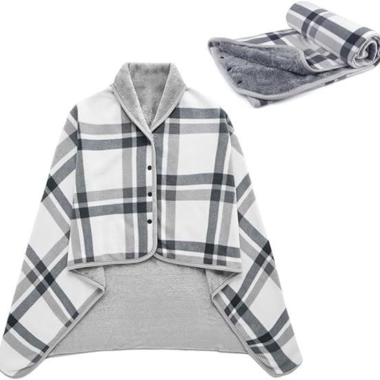 V888-ELOSUNG19111-226712-00 Tabula Rasa 100x140cm Wearable Fleece Blanket - Soft, Warm & Anti-Pilling, Stylish Plaid Design - Image 1