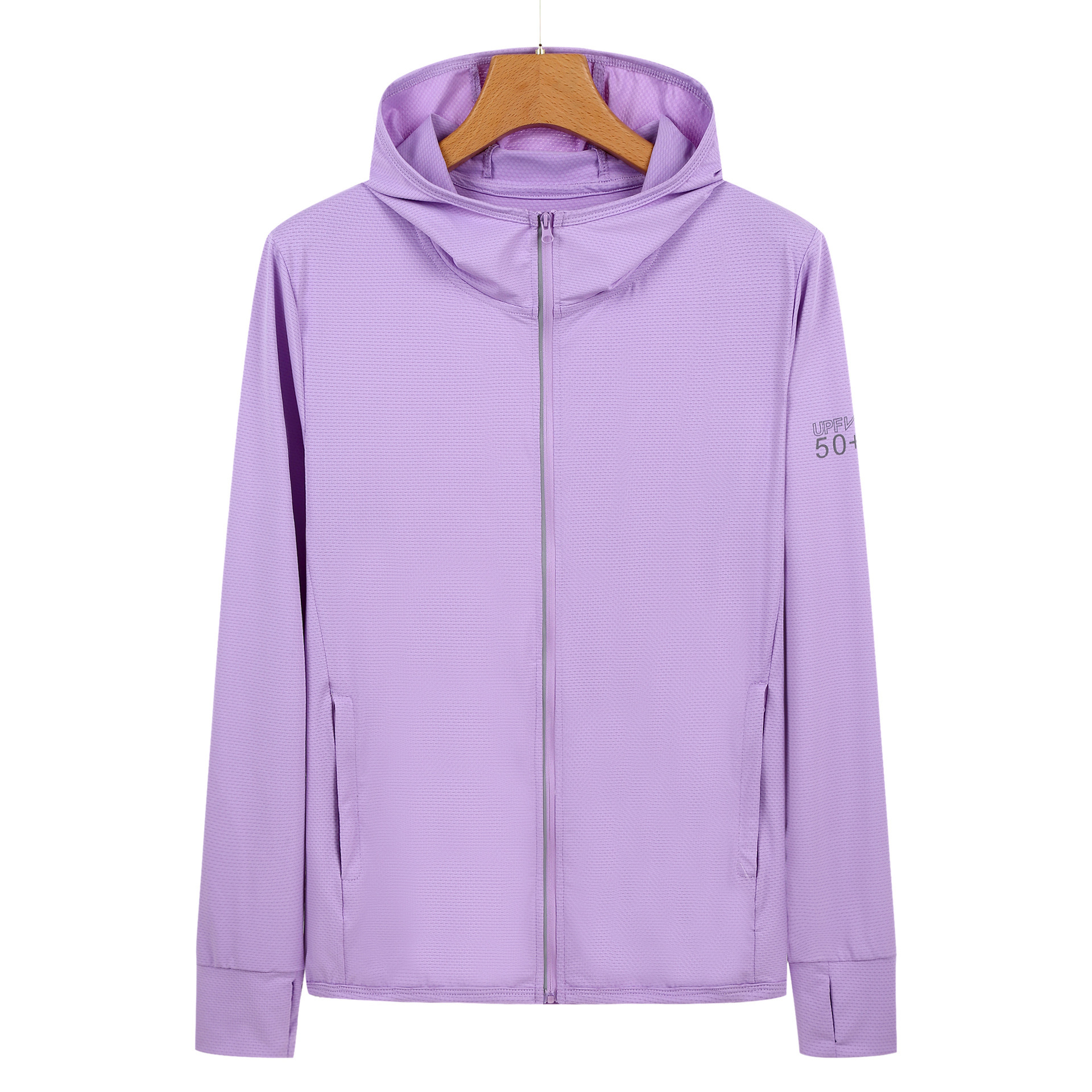 V888-ELOSUNG19276-202502241120-00 S Purple Long Sleeve UV Protection Summer Breathable Knitted Ice Silk Outdoor Sun Protection Clothing - Unisex Thin Sunscreen Shirt - Image 1