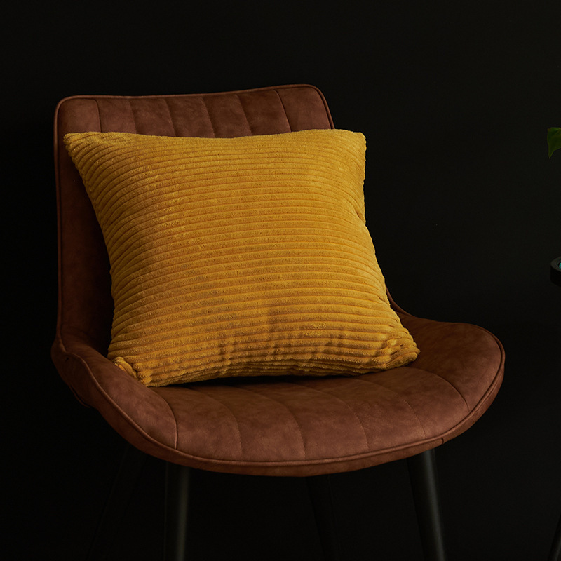 V888-ELOSUNG19401-202502281108-00 Yellow Set of 4 Corduroy Pillow Covers - Solid Color Minimalist Throw Cushion Covers - 45x45cm (Pillow Inserts are NOT Included) - Image 1