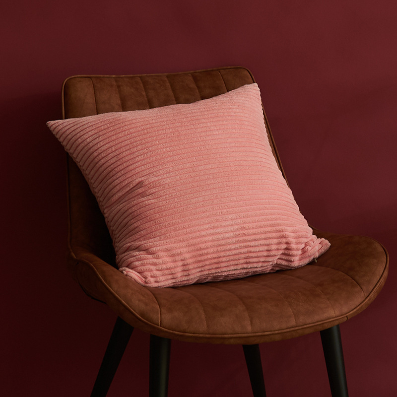 V888-ELOSUNG19410-202502281110-00 Pink Set of 4 Corduroy Pillow Covers - Solid Color Minimalist Throw Cushion Covers - 45x45cm (Pillow Inserts are NOT Included) - Image 1