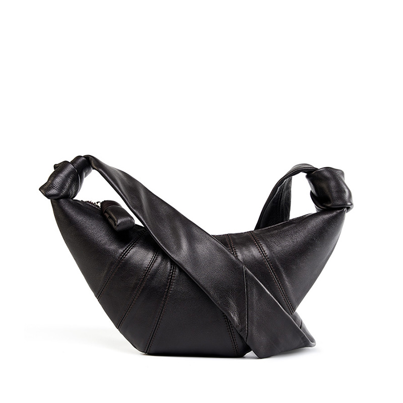 V888-ELOSUNG19499-202503051020-00 Small Coffee Stylish Croissant Crossbody Bag - Elegant Horn-Shaped Design with Lazy Chic Vibes - Image 1