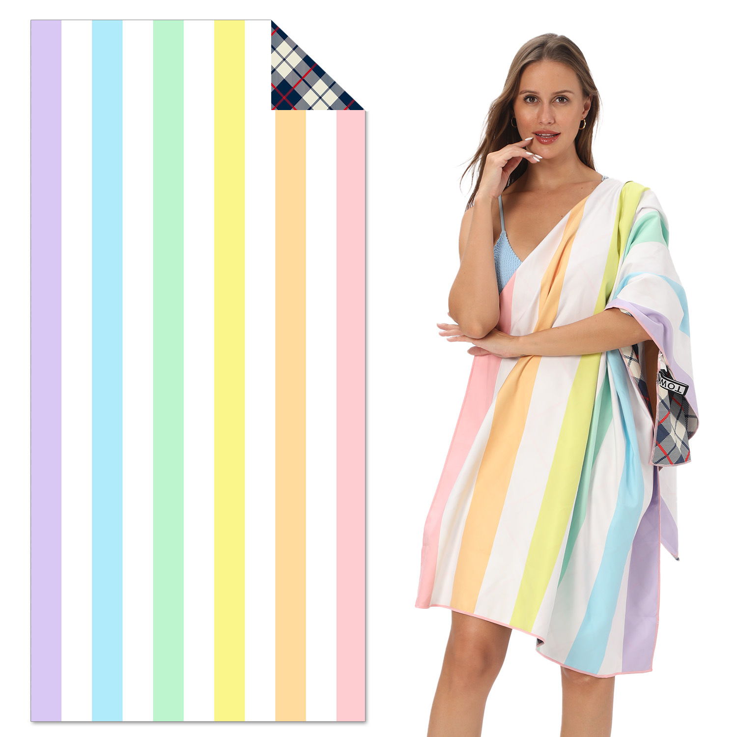V888-ELOSUNG19521-202503071441-00 TW3 - Double-Sided Printed Beach Towel - Soft Microfiber - 100x180cm - Image 1