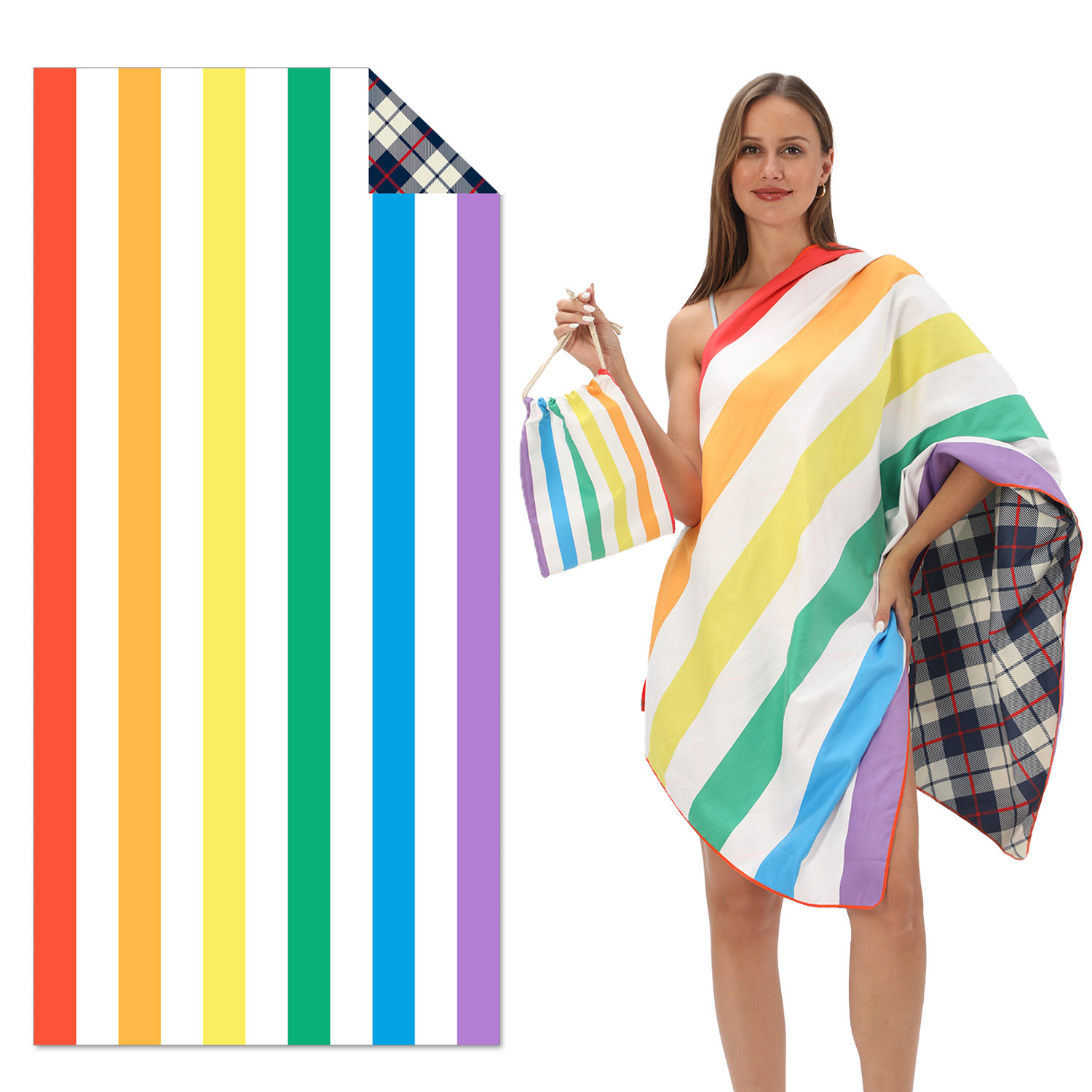 V888-ELOSUNG19524-202503071442-00 TW6 - Double-Sided Printed Beach Towel - Soft Microfiber - 100x180cm - Image 1