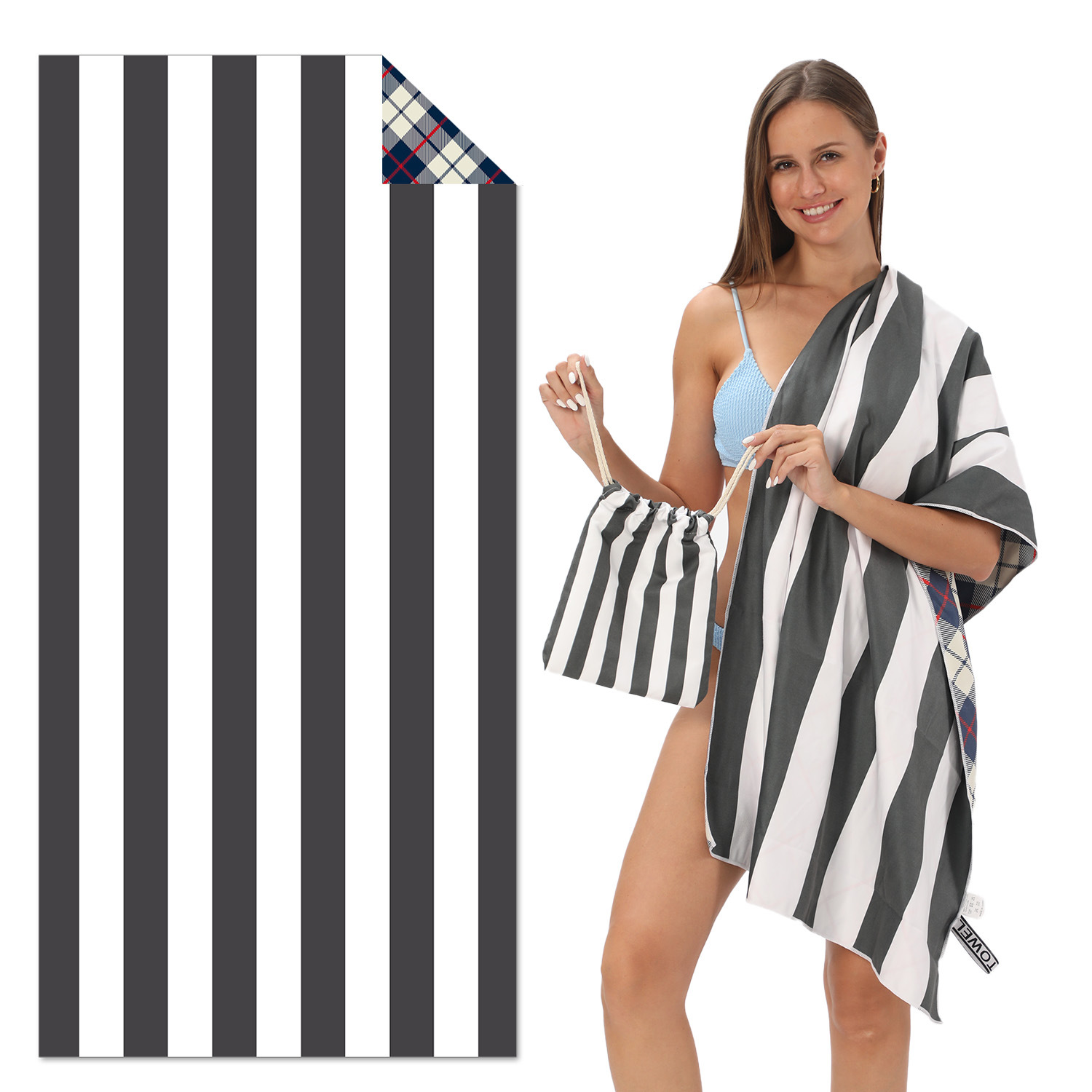 V888-ELOSUNG19530-202503071445-00 TW12 - Double-Sided Printed Beach Towel - Soft Microfiber - 100x180cm - Image 1